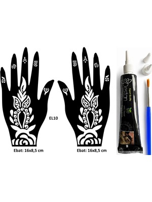 Airbrush Tattoo Hint Kınası ve Şablonla Geçici Dövme Yapma Seti Set 53
