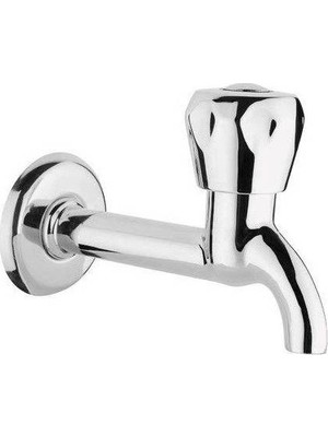 TeknoKapsül Klasik Musluk Uzun Başlık Kırmızı Sıcak Su Topbaş Topaç Koç Başlık Duvardan Tek Giriş Aynasız