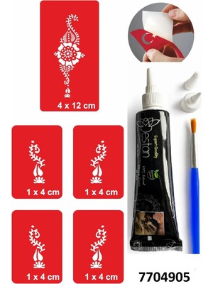 Airbrush Tattoo Hint Kınası ve Şablonla Geçici Dövme Yapma Seti Set 25