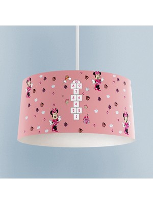 PremiumPort Minnie Mouse Desenli Çocuk Odası Seksekli Avize, Şık ve Eğlenceli Aydınlatma