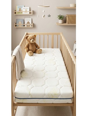 Artex 12CM Aloe Süngerli Bebek Çocuk Beşik Yatağı 70X130 Yıkanabilir Kılıflı Park Yatak Oyun Parkı