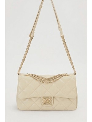 Lale Butik Levidor Zincir Detay Büyük Göz Deri Çanta 930864 Krem