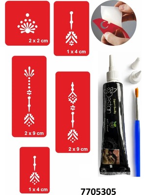 Airbrush Tattoo Hint Kınası ve Şablonla Geçici Dövme Yapma Seti Set 27