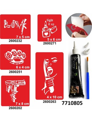 Airbrush Tattoo Hint Kınası ve Şablonla Geçici Dövme Yapma Seti Set 48