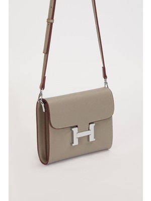 Lale Butik Levidor Premium Üç Bölmeli Bordo Biyeli Çanta 930661 Haki