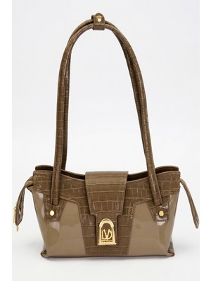 Lale Butik Levidor Rugan Uzun Saplı Timsah Deri Detay Çanta 930524 Vizon