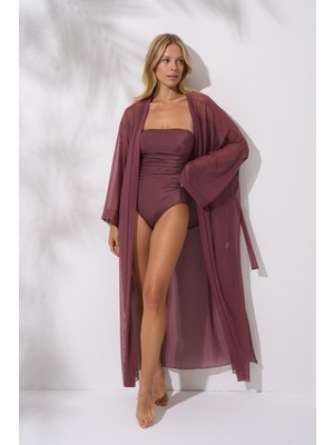 Pierre Cardin Kimonolu Belden Bağlamalı Tüm Vücudu Saran Kaftan Pareo