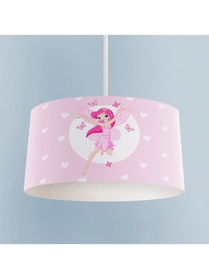 PremiumPort Rüya Gibi Çocuk ve Bebek Odası Pembe Kelebekli Peri Avizesi