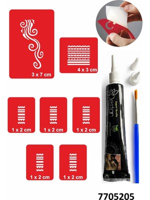 Airbrush Tattoo Hint Kınası ve Şablonla Geçici Dövme Yapma Seti Set 26