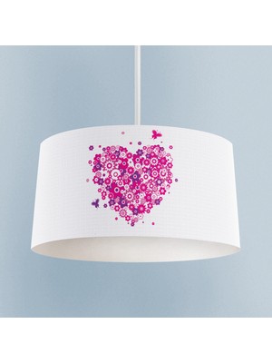 PremiumPort Renkli Kalpli Çiçekli Bebek ve Çocuk Odası Avizesi