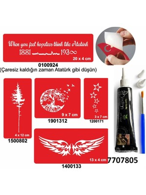 Airbrush Tattoo Hint Kınası ve Şablonla Geçici Dövme Yapma Seti Set 40