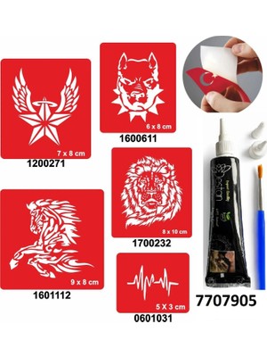 Airbrush Tattoo Hint Kınası ve Şablonla Geçici Dövme Yapma Seti Set 41