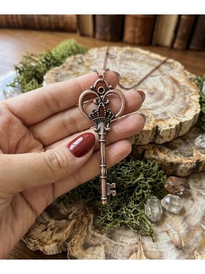 Vintage Takı Antik Sarı Bronz Vintage Agatha Christie'nin Anahtarı : Anahtar Kolye