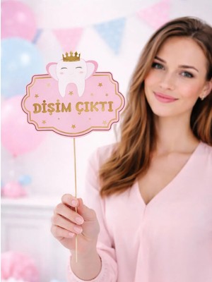 Parti Adresi Diş Buğdayı Dişim Çıktı Yazılı Konuşma Balonu Pembe 5'li