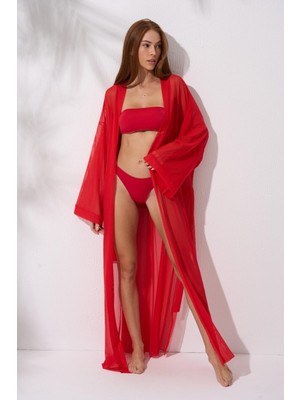 Pierre Cardin Kimonolu Belden Bağlamalı Tüm Vücudu Saran Kaftan Pareo