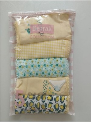 Kit Iç Giyim Berrak 5'li M Beden Bikini Kalıp Desenli ve Renkli Kadın Külot