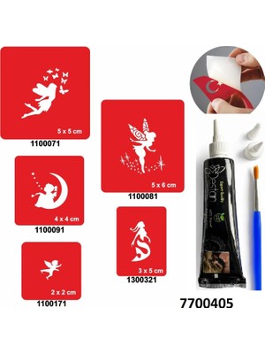 Airbrush Tattoo Hint Kınası ve Şablonla Geçici Dövme Yapma Seti Set 10