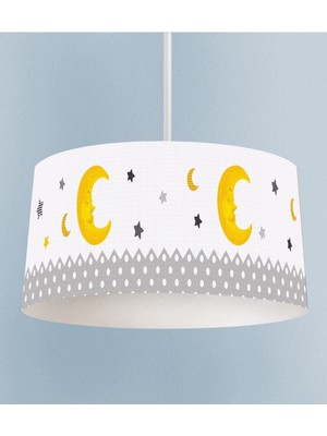 PremiumPort Yıldız ve Ay Desenli Çocuk Odası Sarkıt Avize, Şık ve Renkli Aydınlatma