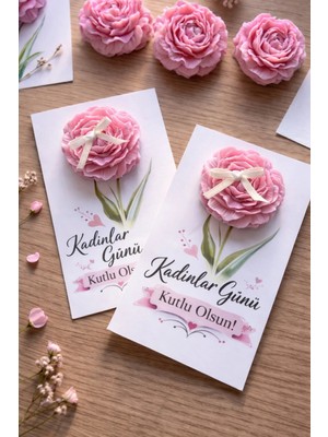Çağıl Candles Şakayık Gül Çiçek Kartlı Mum Hediyelik / 10 Adet Nişan/kına/ Düğün/ Söz/ Nikah/ Hediyelik