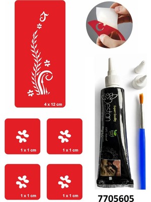 Airbrush Tattoo Hint Kınası ve Şablonla Geçici Dövme Yapma Seti Set 29