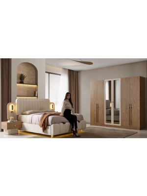 Aydınev Santorini Mdf Yatak Odası Takımı(Modüler Dolaplı)
