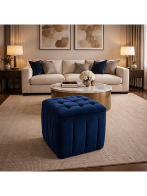 Muba Online Kapitoneli Dilimli “modern Kare Puf | Ayak Dinlendirme Taburesi | Dekoratif ve Rahat Yüksek Kalite”