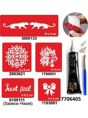 Airbrush Tattoo Hint Kınası ve Şablonla Geçici Dövme Yapma Seti Set 31