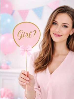 Parti Adresi Cinsiyet Belirleme Konuşma Balonu Boy Pembe 5'li