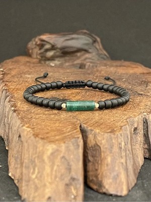 Rupen Kraft 14 Ayar Dorika Toplu Altın Bileklik Doğal Taşlı Altın Bileklik Mat Oniks Taşlı Altın Bileklik