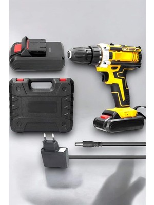 Tech Butiq 24 Parça Çift Bataryalı Şarjlı Matkap Seti 24W Motor ve Otomatik Mil Kilitli Tasarım