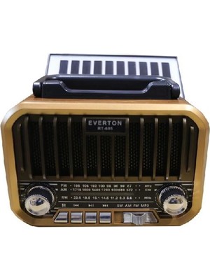 Everton RT-685  Şarjlı,solarlı  Nostaljik Radyo ( Bluetooth-Usb-Sd-Fm)