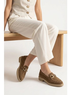 Ziya, Kadın Hakiki Deri Loafer Ayakkabı 161359Z706 Caramel