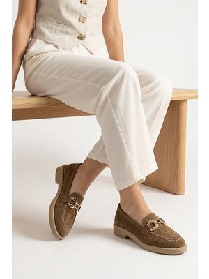 Ziya, Kadın Hakiki Deri Loafer Ayakkabı 161359Z706 Caramel