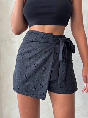 Chic Haven Brodeli Şort Etek S255075