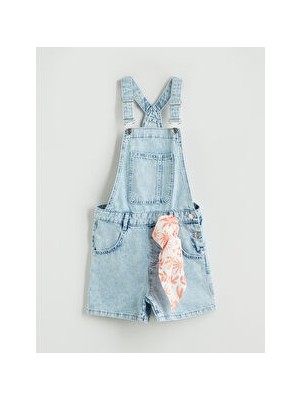 LC Waikiki Mavi Kız Çocuk Jean Şort Salopet
