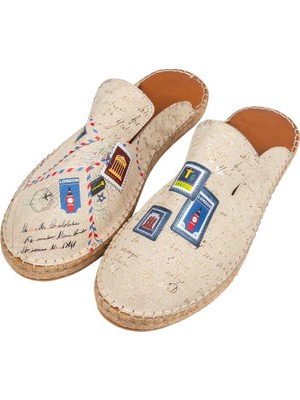 Dogo Erkek Vegan Krem Terlik - Letters And Stamps Tasarım