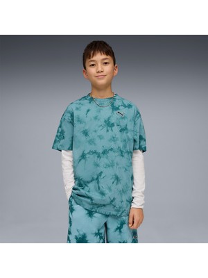 Puma Essentials Relaxed Tie-Dye  Çocuk Yeşil T-Shirt.41