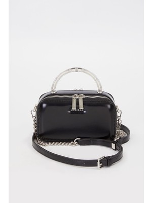 Lale Butik Levidor Premium Çift Göz ve Fermuar Detay Küçük Boy Çanta 930424 Siyah