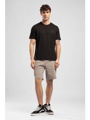 Lee Cooper Logos Erkek Regular Fit %100 Pamuk Baskılı Bisiklet Yaka T-Shirt Siyah