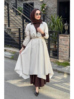 Clande Elbise 2601-5040 Bej