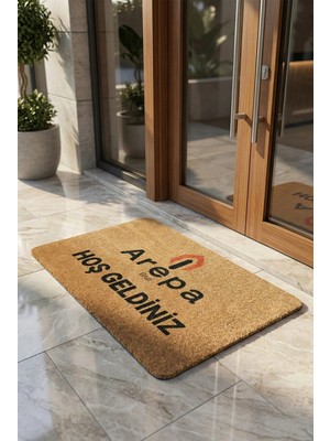 Valerine Life Velür Coco Görünüm Kişiye Firmaya Özel Logolu Ev Ofis Işyeri Kapı Önü Paspası 45X70CM