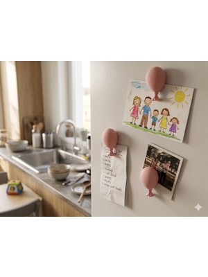 Dailyboo Creates 3lü Balon Magnet Seti-Buzdolabı,metal Pano Süsü-Dekoratif Buzdolabı,fotoğraf Magnet