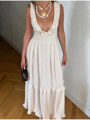 Die&More Vintage Esintili Uzun Yazlık Elbise