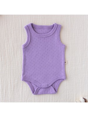 Mimu Baby %100 Pamuk Pointel Çıtçıtlı Bebek Zıbın - Lila