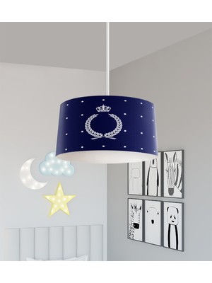 PremiumPort Renkli Çelenk ve Taç Desenli Bebek ve Çocuk Odası Avizesi