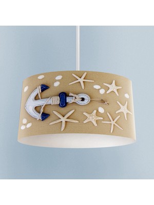 PremiumPort Bebek ve Çocuk Odası Kahverengi Çapa Desenli Avize, Şık ve Modern Tasarım