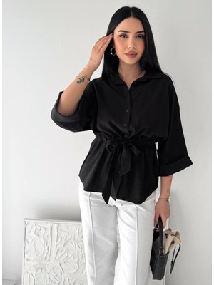 Noa Noa Kadın Kol Katlama Detaylı Kuşaklı Gömlek