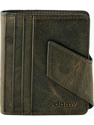 Damy Hakiki Deri Mıknatıslı Erkek Cüzdan 513 - Kahverengi
