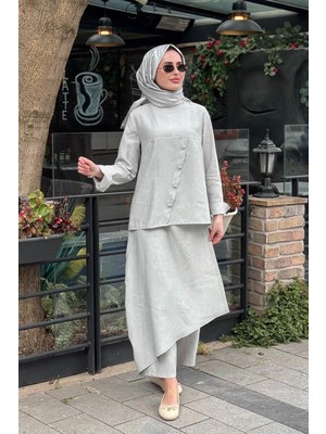 Naki & Mascara Pantolonlu Takım 26MY2146 Gümüş
