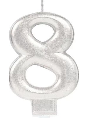 Midas Toptan Home 8 Rakamı Mum Gümüş Renk
